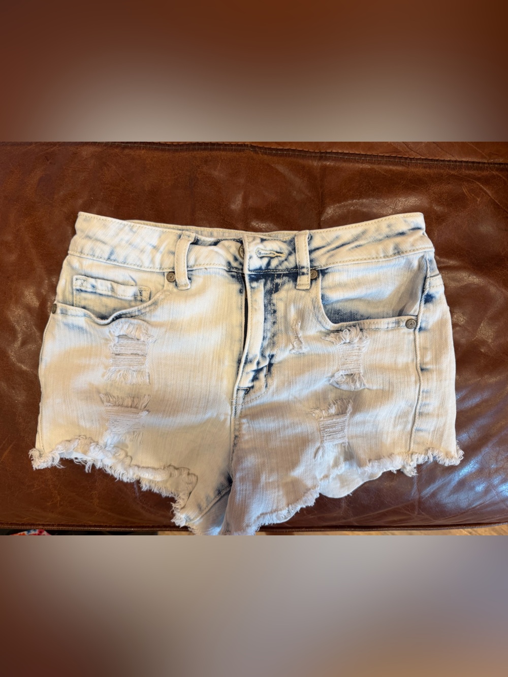Altar'd State Light Blue Distressed Denim Shorts